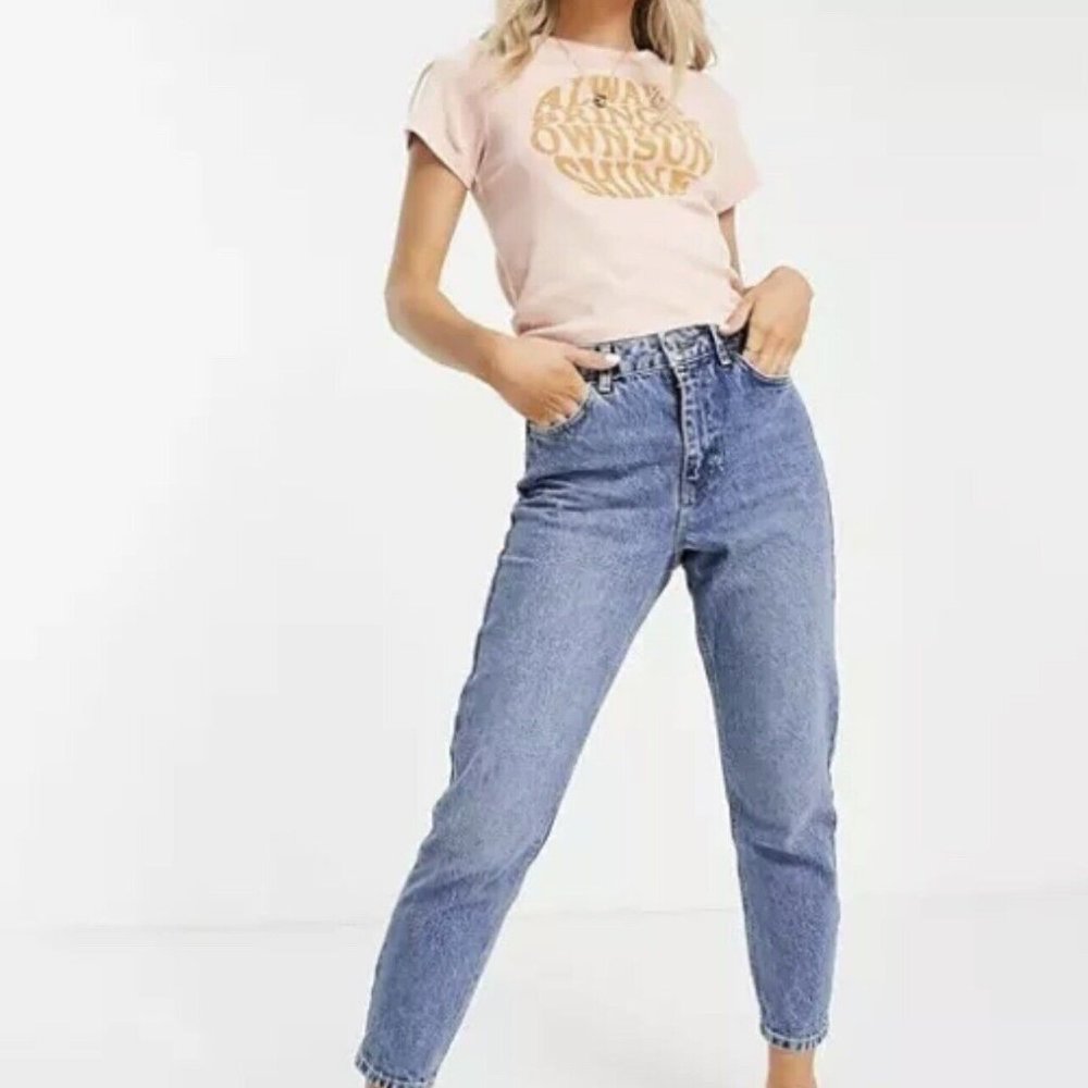 Topshop Mom Moto Petite Jeans W25 L28